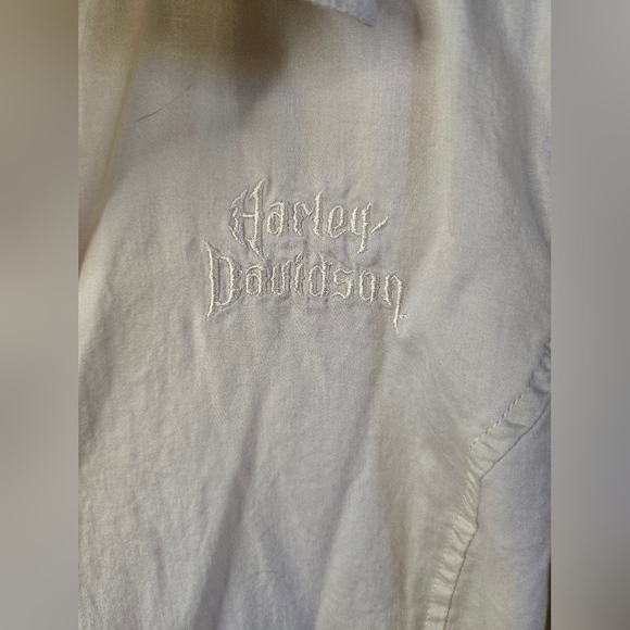 Harley-Davidson White Lace-Up Corset Vest Size Large – Embroidered Eagle Logo - Picture 2 of 8